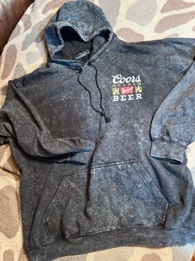 Rock Revival Black Washed Coors Beer Hoodie